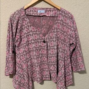 BLU Nomad Pink and Brown Patterned Top one size